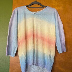 Pastel Rainbow Lightweight 3/4 sleeve sweater